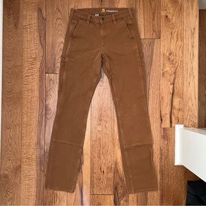 Carhartt Women’s Brown Straight Fit Double Knee Carpenter Pants Size 2 Tall